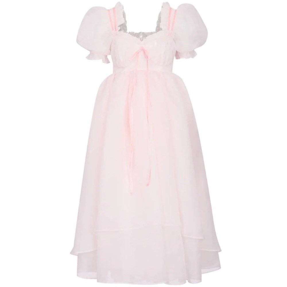 NWT Selkie Ever After Dress in Strawberry Milk Pink Women’s Medium Puff Sleeves